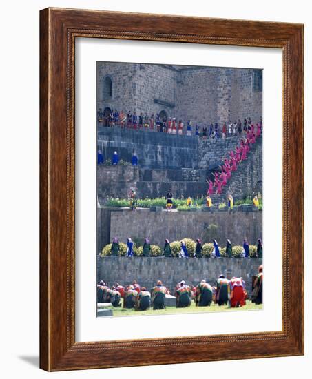 Participants in Annual Inti Raimi Festival That Celebrates Ancient Inca Ritual, Cusco, Peru-Jim Zuckerman-Framed Photographic Print