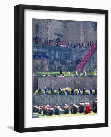Participants in Annual Inti Raimi Festival That Celebrates Ancient Inca Ritual, Cusco, Peru-Jim Zuckerman-Framed Photographic Print