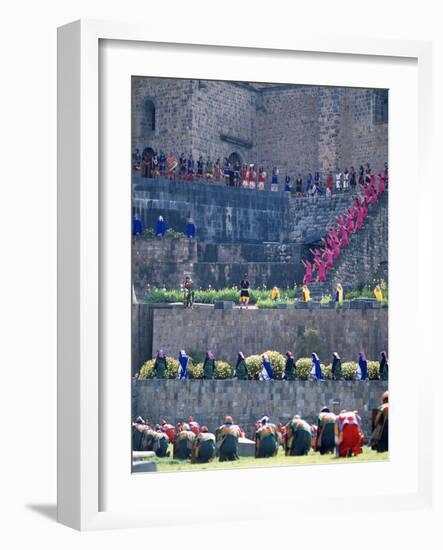 Participants in Annual Inti Raimi Festival That Celebrates Ancient Inca Ritual, Cusco, Peru-Jim Zuckerman-Framed Photographic Print