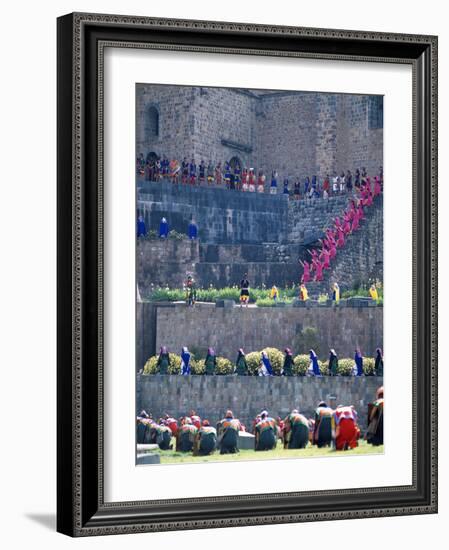 Participants in Annual Inti Raimi Festival That Celebrates Ancient Inca Ritual, Cusco, Peru-Jim Zuckerman-Framed Photographic Print