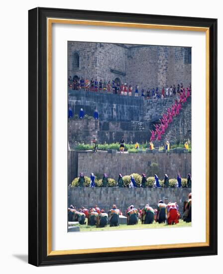 Participants in Annual Inti Raimi Festival That Celebrates Ancient Inca Ritual, Cusco, Peru-Jim Zuckerman-Framed Photographic Print