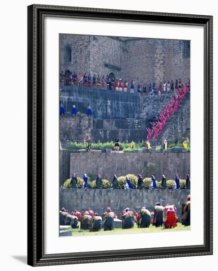 Participants in Annual Inti Raimi Festival That Celebrates Ancient Inca Ritual, Cusco, Peru-Jim Zuckerman-Framed Photographic Print