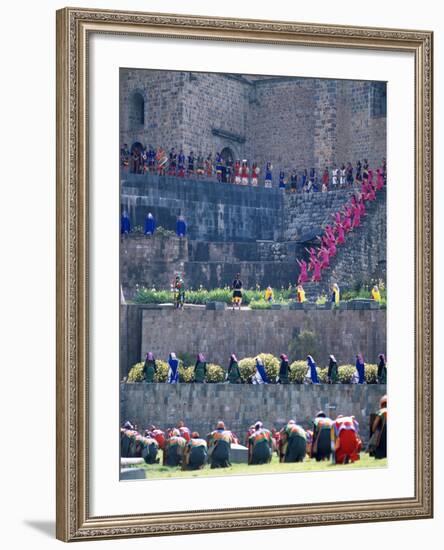 Participants in Annual Inti Raimi Festival That Celebrates Ancient Inca Ritual, Cusco, Peru-Jim Zuckerman-Framed Photographic Print