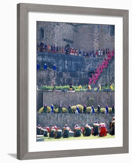 Participants in Annual Inti Raimi Festival That Celebrates Ancient Inca Ritual, Cusco, Peru-Jim Zuckerman-Framed Photographic Print