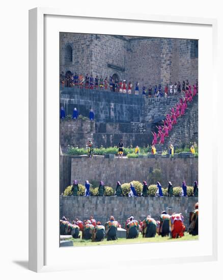 Participants in Annual Inti Raimi Festival That Celebrates Ancient Inca Ritual, Cusco, Peru-Jim Zuckerman-Framed Photographic Print