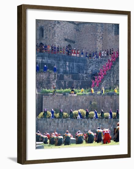 Participants in Annual Inti Raimi Festival That Celebrates Ancient Inca Ritual, Cusco, Peru-Jim Zuckerman-Framed Photographic Print