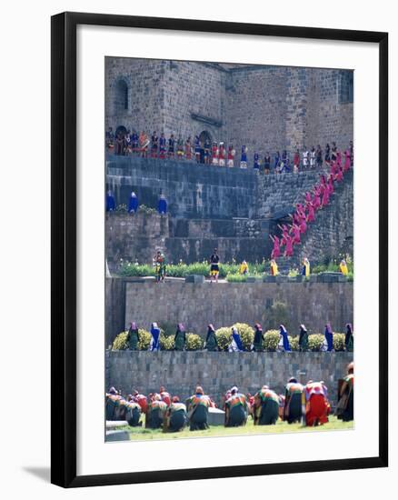 Participants in Annual Inti Raimi Festival That Celebrates Ancient Inca Ritual, Cusco, Peru-Jim Zuckerman-Framed Photographic Print