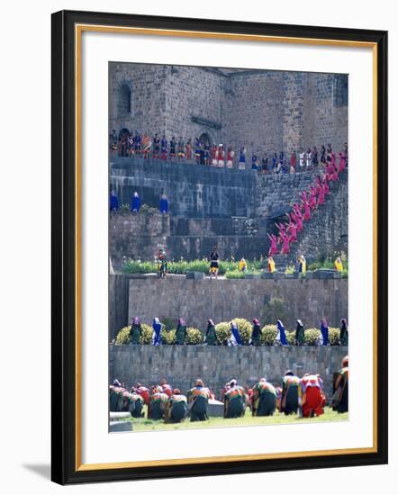 Participants in Annual Inti Raimi Festival That Celebrates Ancient Inca Ritual, Cusco, Peru-Jim Zuckerman-Framed Photographic Print