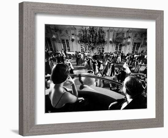 Participants Watching Couples Dancing During the Waltz Evening-Yale Joel-Framed Photographic Print