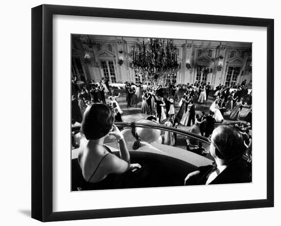 Participants Watching Couples Dancing During the Waltz Evening-Yale Joel-Framed Photographic Print