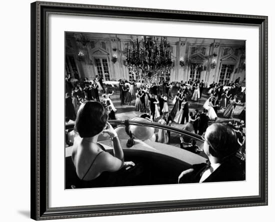 Participants Watching Couples Dancing During the Waltz Evening-Yale Joel-Framed Photographic Print