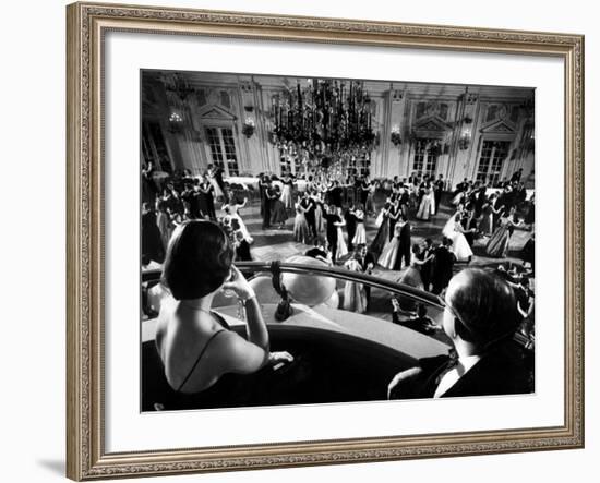 Participants Watching Couples Dancing During the Waltz Evening-Yale Joel-Framed Photographic Print