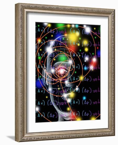 Particle Tracks, Equations And Head-Mehau Kulyk-Framed Photographic Print