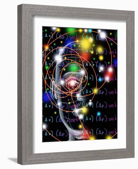 Particle Tracks, Equations And Head-Mehau Kulyk-Framed Photographic Print