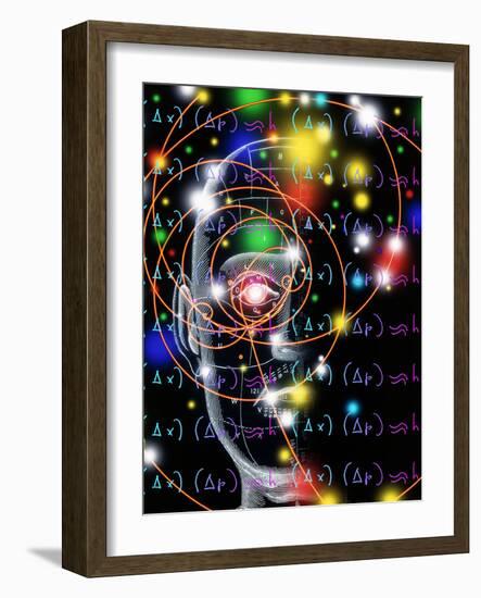 Particle Tracks, Equations And Head-Mehau Kulyk-Framed Photographic Print