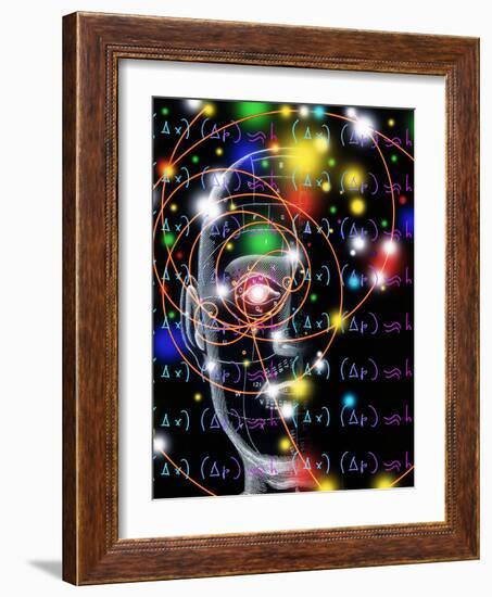 Particle Tracks, Equations And Head-Mehau Kulyk-Framed Photographic Print