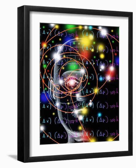 Particle Tracks, Equations And Head-Mehau Kulyk-Framed Photographic Print