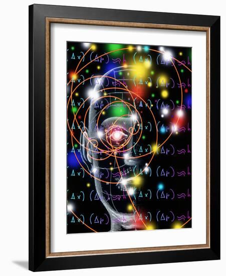 Particle Tracks, Equations And Head-Mehau Kulyk-Framed Photographic Print