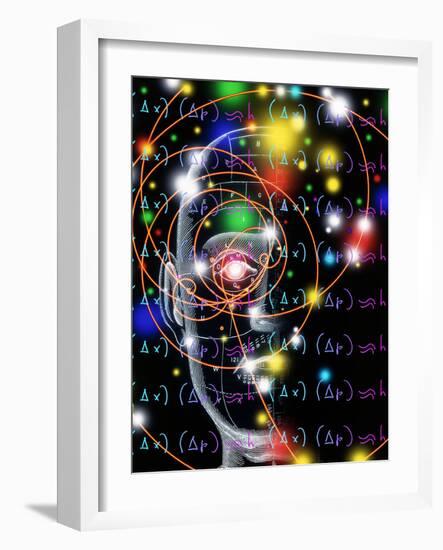 Particle Tracks, Equations And Head-Mehau Kulyk-Framed Photographic Print