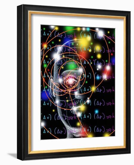 Particle Tracks, Equations And Head-Mehau Kulyk-Framed Photographic Print