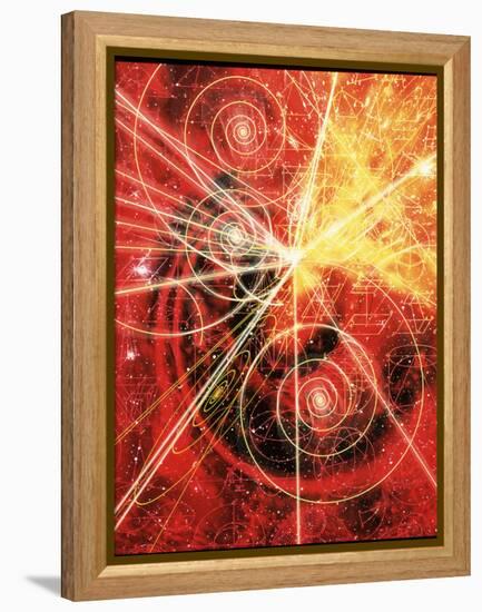 Particle Tracks on Geometric Patterns-Mehau Kulyk-Framed Premier Image Canvas