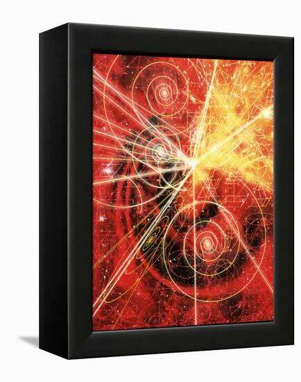 Particle Tracks on Geometric Patterns-Mehau Kulyk-Framed Premier Image Canvas