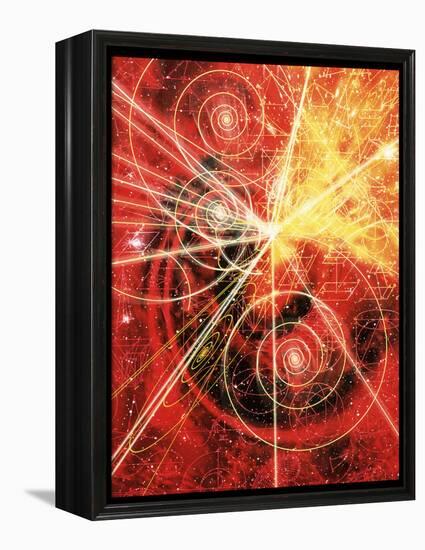 Particle Tracks on Geometric Patterns-Mehau Kulyk-Framed Premier Image Canvas