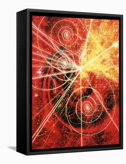 Particle Tracks on Geometric Patterns-Mehau Kulyk-Framed Premier Image Canvas