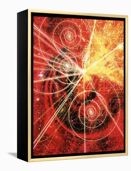 Particle Tracks on Geometric Patterns-Mehau Kulyk-Framed Premier Image Canvas