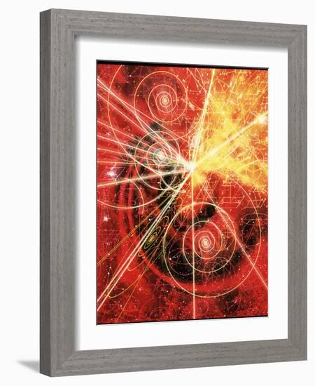 Particle Tracks on Geometric Patterns-Mehau Kulyk-Framed Photographic Print