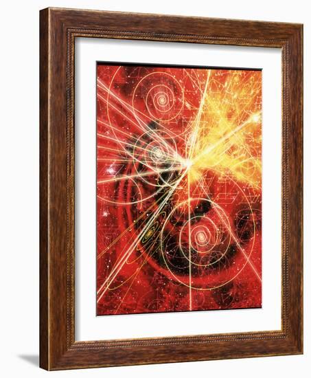 Particle Tracks on Geometric Patterns-Mehau Kulyk-Framed Photographic Print