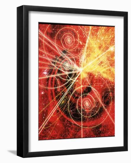 Particle Tracks on Geometric Patterns-Mehau Kulyk-Framed Photographic Print