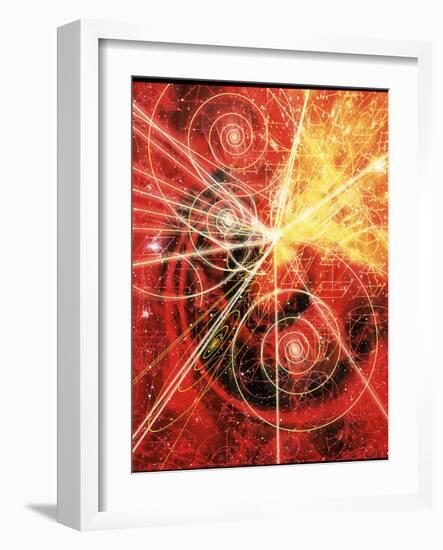 Particle Tracks on Geometric Patterns-Mehau Kulyk-Framed Photographic Print