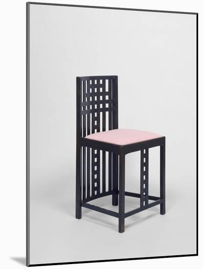 Partie d'un mobilier de chambre à coucher; Chaise (garniture moderne)-Charles Rennie Mackintosh-Mounted Giclee Print