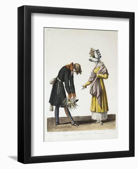 Parting of a Russian Officer with a Parisian Women, 1816-Philibert-Louis Debucourt-Framed Giclee Print