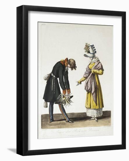 Parting of a Russian Officer with a Parisian Women, 1816-Philibert-Louis Debucourt-Framed Giclee Print