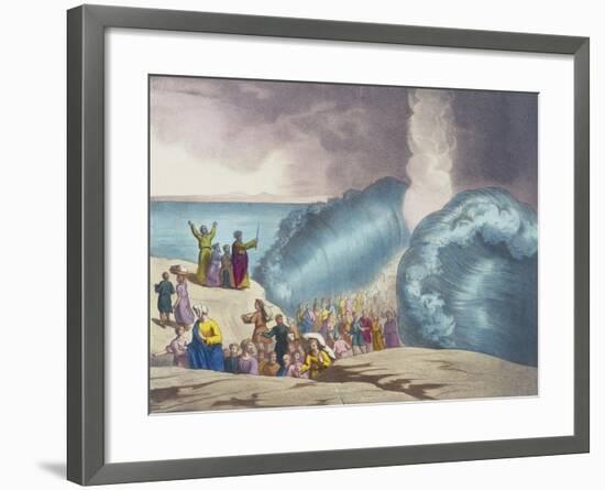 Parting of Red Sea of Old Testament, End of 19th Century by Bequet, Delagrave Edition, Paris-null-Framed Giclee Print