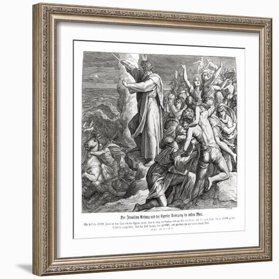 Parting of the Red Sea, Exodus-Julius Schnorr von Carolsfeld-Framed Giclee Print