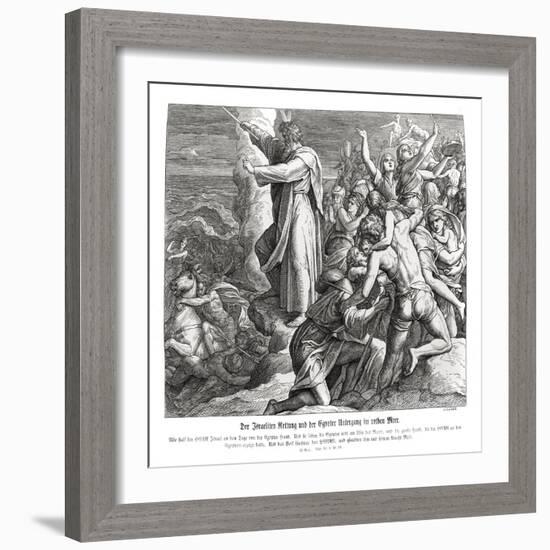 Parting of the Red Sea, Exodus-Julius Schnorr von Carolsfeld-Framed Giclee Print