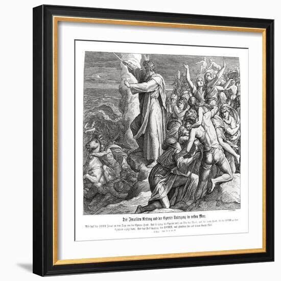 Parting of the Red Sea, Exodus-Julius Schnorr von Carolsfeld-Framed Giclee Print