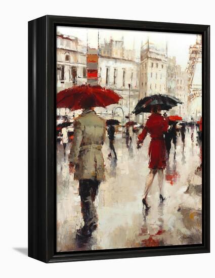 Parting on a Paris Street-Lorraine Christie-Framed Stretched Canvas