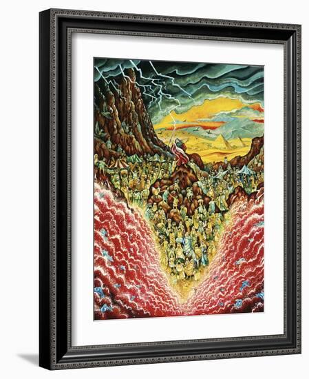 Parting the Red Sea-Bill Bell-Framed Giclee Print