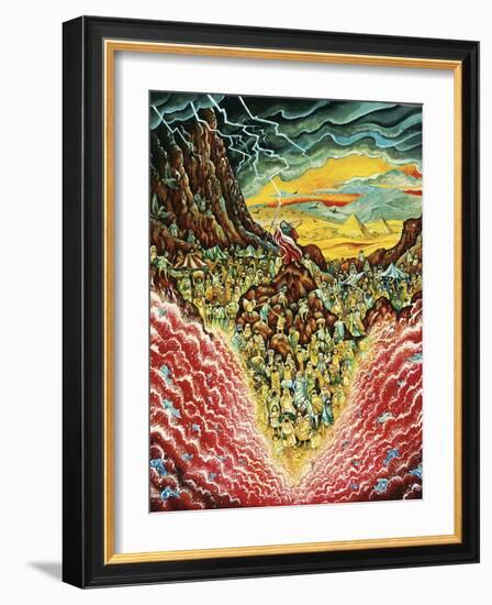 Parting the Red Sea-Bill Bell-Framed Giclee Print