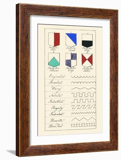 Partition Lines for Shields of Heraldry-Hugh Clark-Framed Art Print