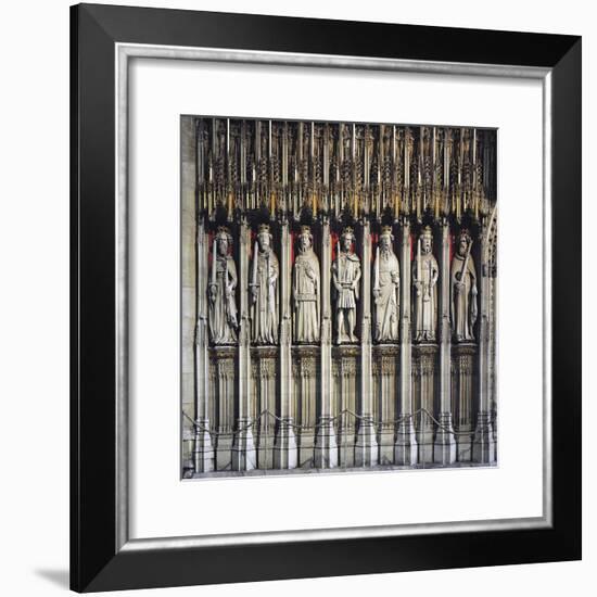 Partition Wall with Statues Kings of England, from William I to Henry VI-null-Framed Giclee Print