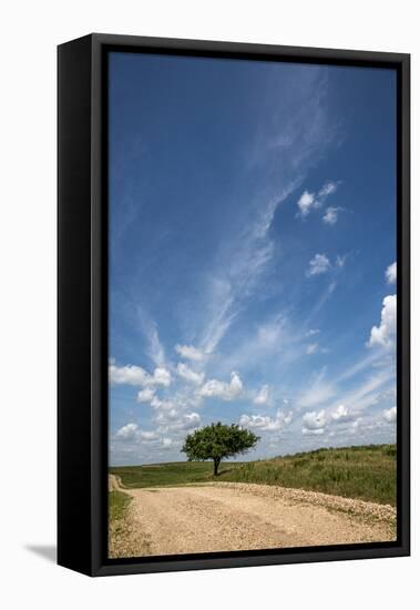 Partly cloudy day in the Flint Hills of Kansas-Michael Scheufler-Framed Premier Image Canvas