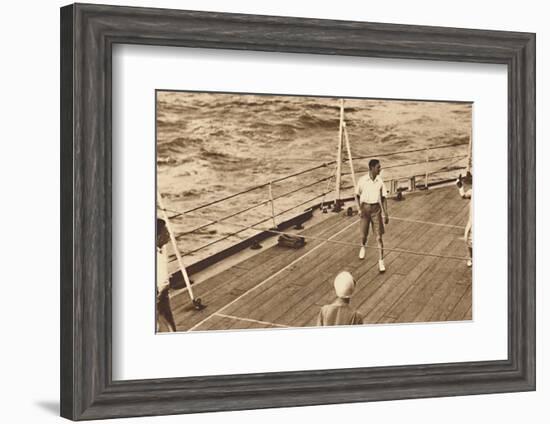 'Partners - A game of deck tennis in the Renown', 1927, (1937)-Unknown-Framed Photographic Print