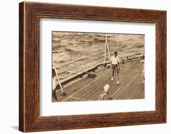 'Partners - A game of deck tennis in the Renown', 1927, (1937)-Unknown-Framed Photographic Print