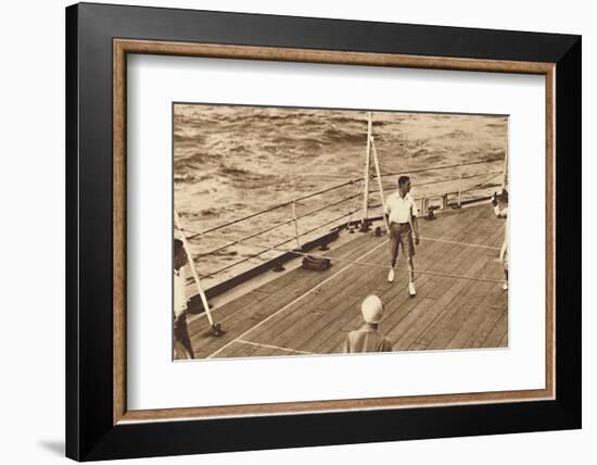 'Partners - A game of deck tennis in the Renown', 1927, (1937)-Unknown-Framed Photographic Print