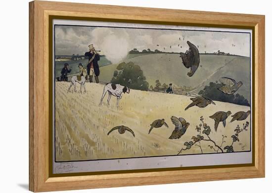 Partridge Hunting-Cecil Aldin-Framed Premier Image Canvas